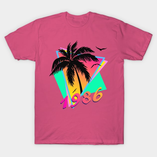 1986 Tropical Sunset T-Shirt by Nerd_art